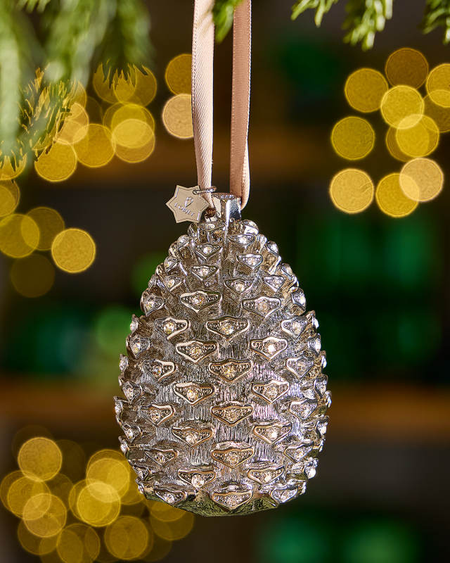 Pinecone Christmas Ornament with Swarovski Crystals